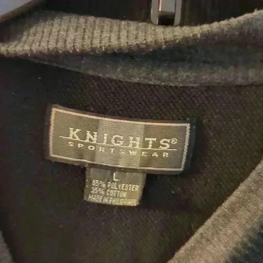 Knights Sportswear sweater, size large, gray and black